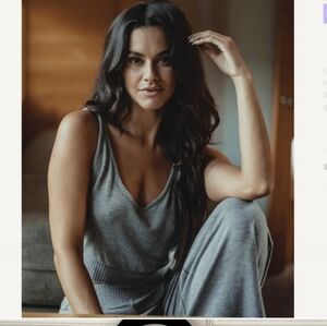 NEW THE NORMAL BRAND Cozy Soft Malakos Knit Crop  Lounge Tank Large